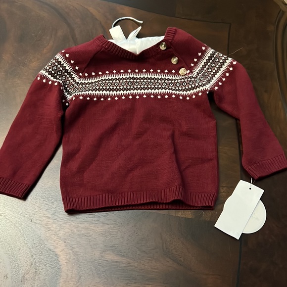 Edgehill Collection Baby Boys Fair Isle Long Sleeve Sweater & Pants Set - Picture 4 of 11